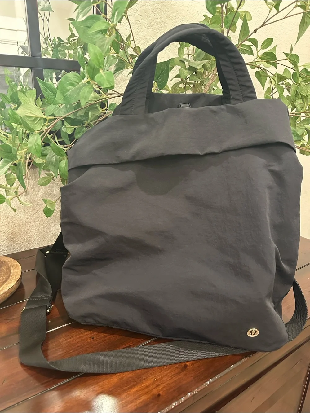 lululemon athletica Black Tote with Gold Hardware